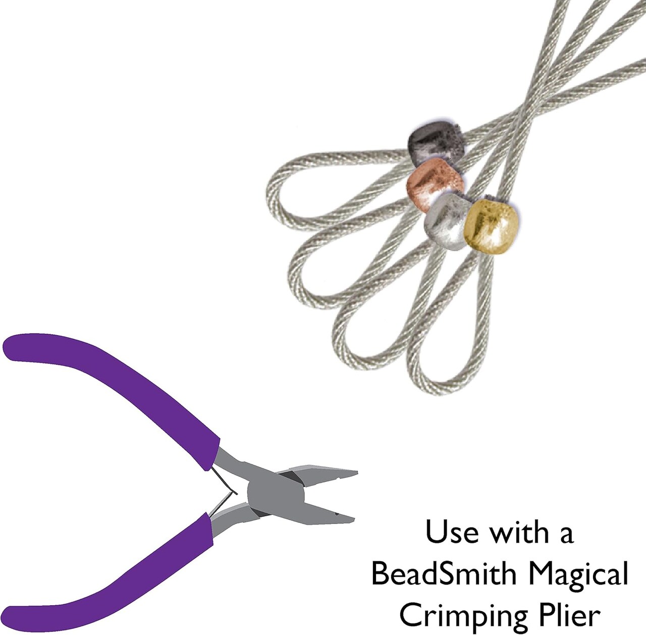 The Beadsmith Magical Tube Crimp Beads, 2 x 2mm, Assorted Colors, 500 Pieces, Uniform Cylindrical Shape, No Sharp Edges, Designed to Secure The Ends of Jewelry Stringing Wires and Cables